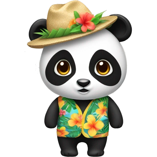 Panda in a Hawaii outfit emoji