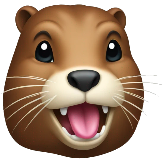 Beaver showing the tongue  emoji