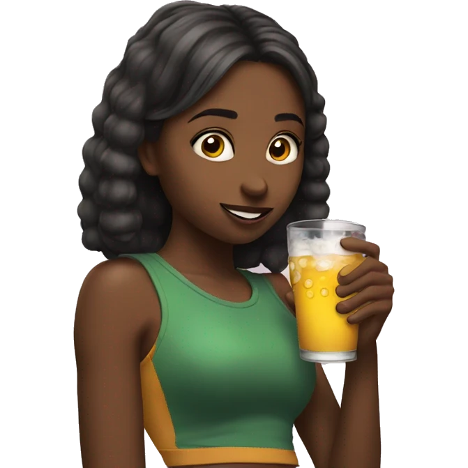 Girl drinking buzzballs  emoji