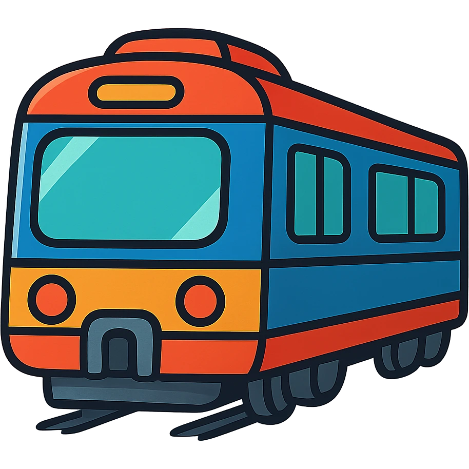 a subway train in vibrant toon style emoji
