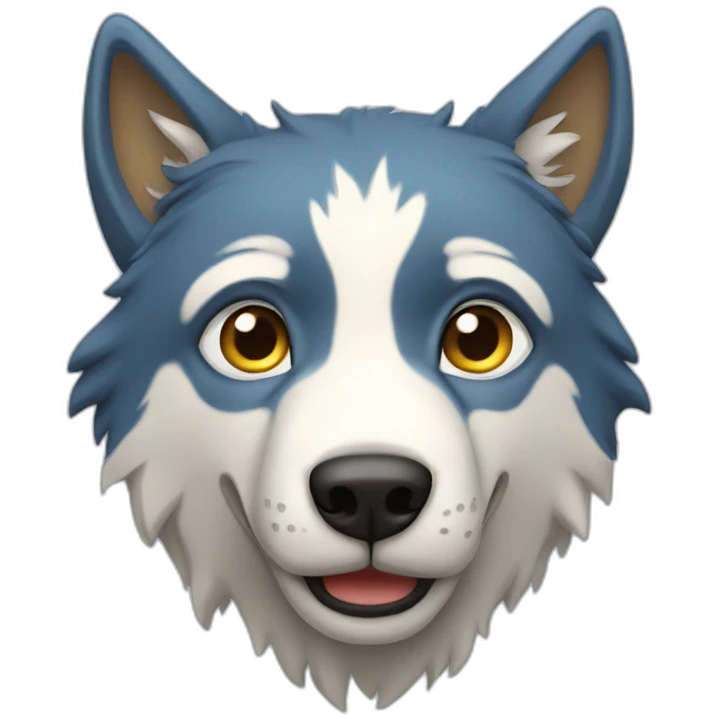 Loup bleu emoji
