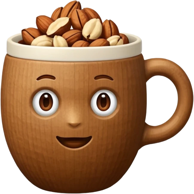 cup in a shape of nut emoji
