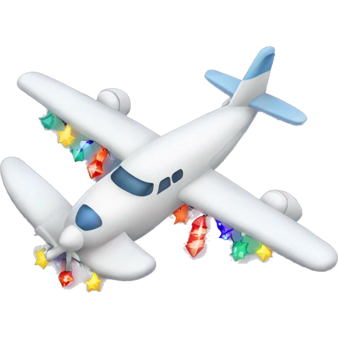 Airplane with Christmas lights  emoji