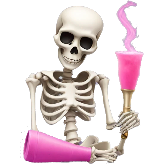 Skeleton with pink hookah  emoji
