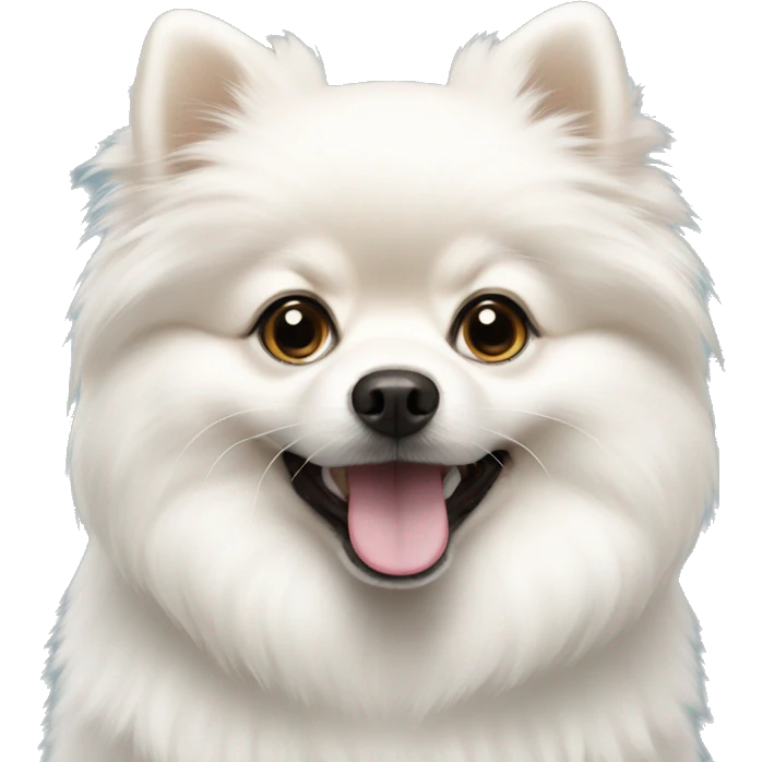 white pomeranian  emoji