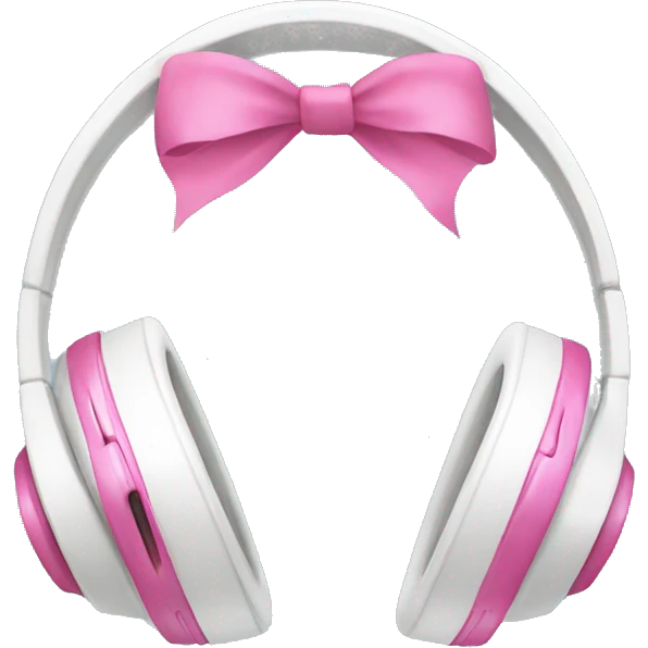 white headphones with pink bows on the sid emoji