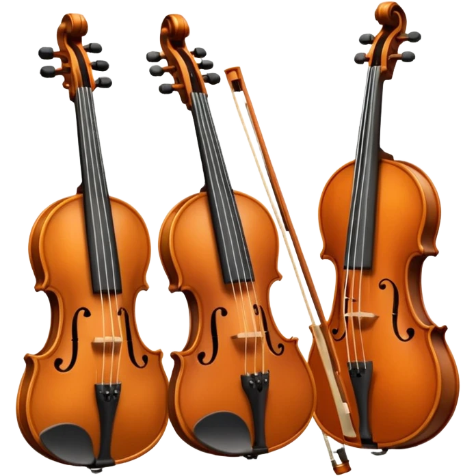 violin, flute, viola, and cello emoji