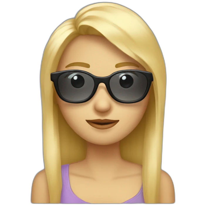 Mujer rubia con flequillo y gafas  emoji