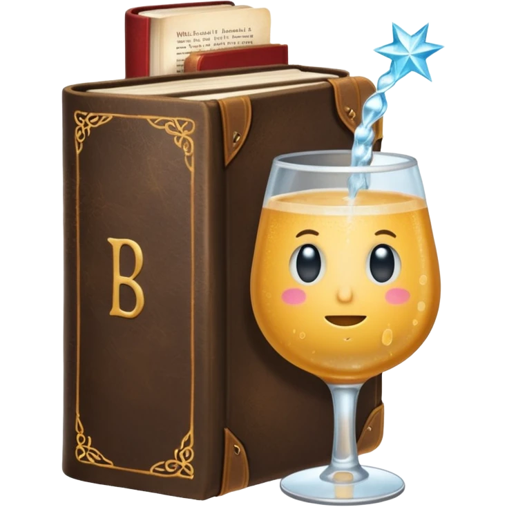 A sparkling Bubblr drink holding a Bible emoji