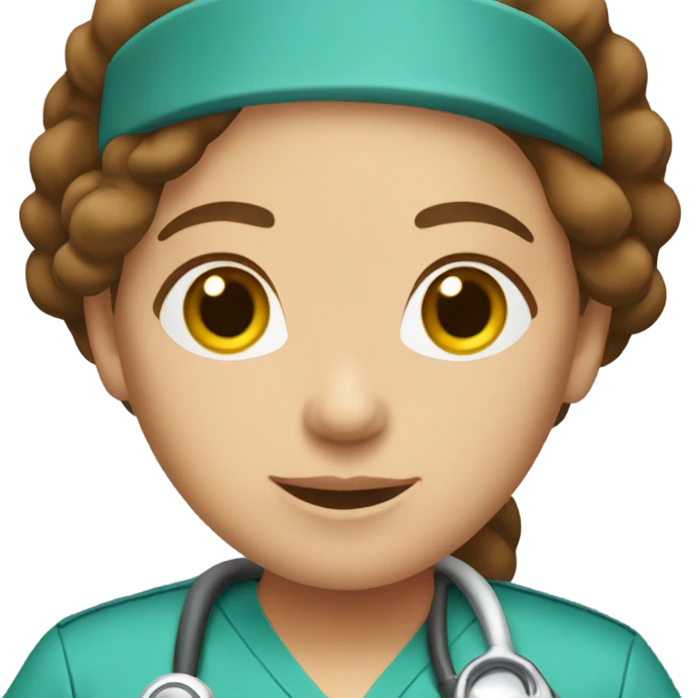 Brown haired nurse  emoji