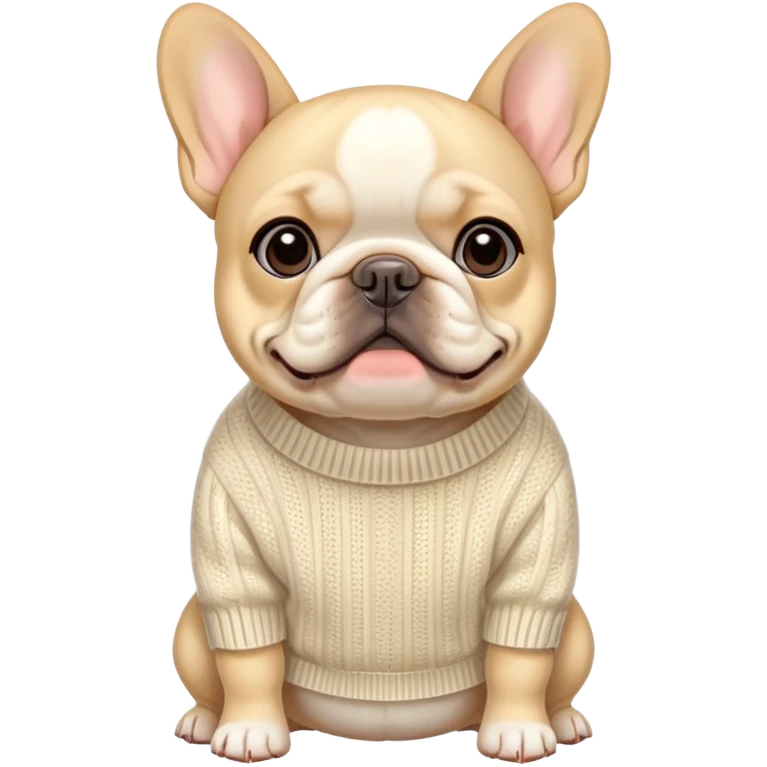 Cream colored French bulldog in a sweater  emoji