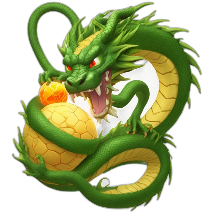 shenron from dragon ball z with 7 dragon balls emoji