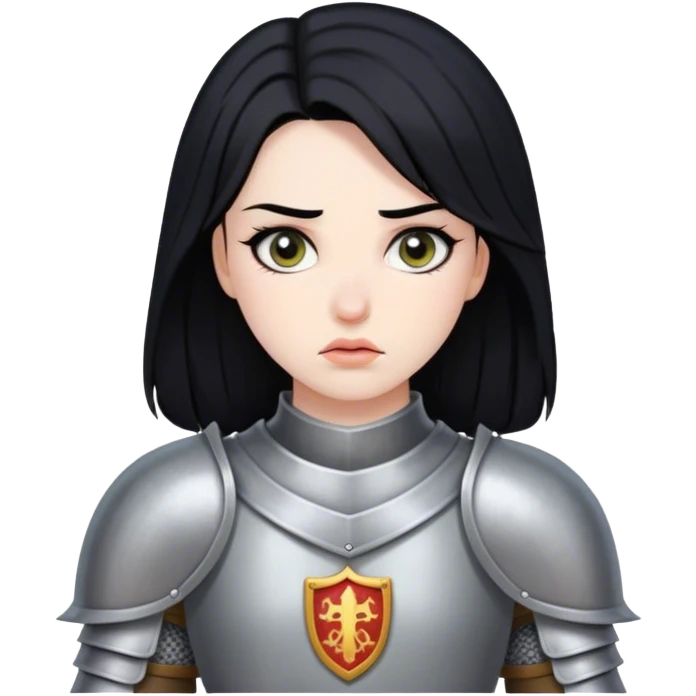 knight woman with black hair emoji