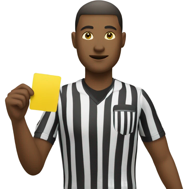 Referee showing yellow card emoji
