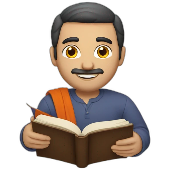 Armenian men reading book and looking at camera and smiling  emoji