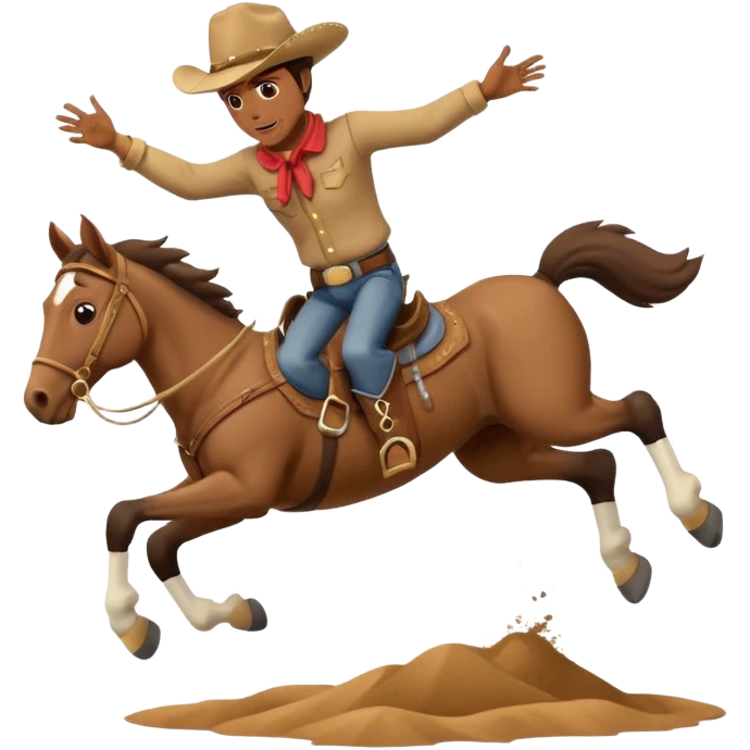 cartoon cowboy tumbling from a horse emoji