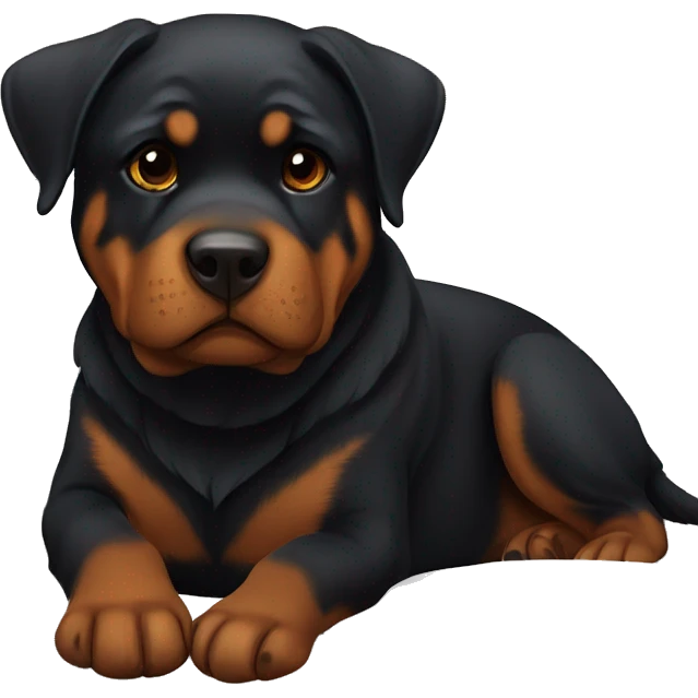 Rottweiler in bed ￼ emoji