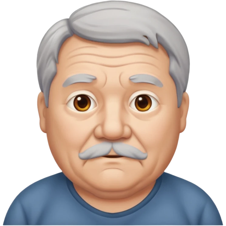 señor muy mayor gordo pelo gris sin bigote  emoji