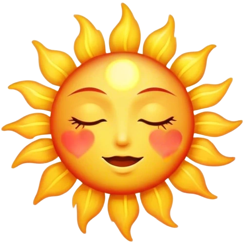 heart that is a sun waking up emoji