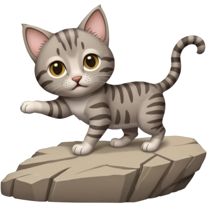 a cat holding another cat hand that fall under cliff emoji