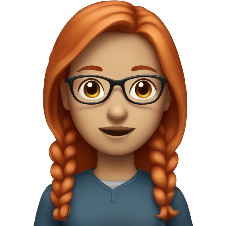 Girl with red hair, glases and blue eyes  emoji