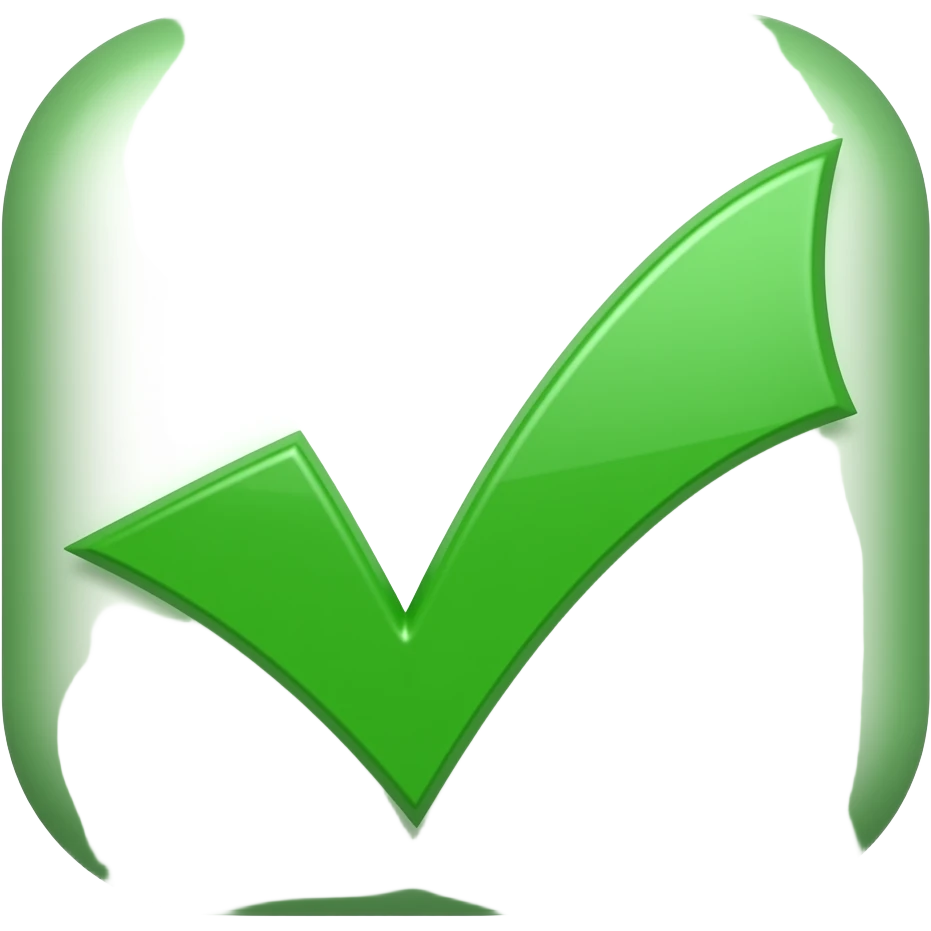 O símbolo certo na cor verde. quero para formato de texto emoji