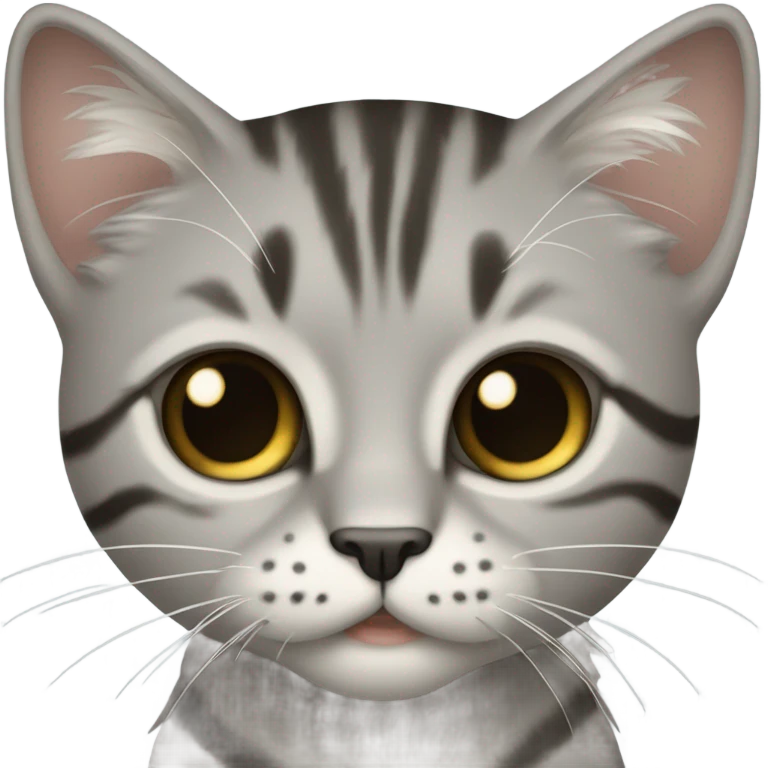Кот серо-белый с голубо-зелеными глазами emoji