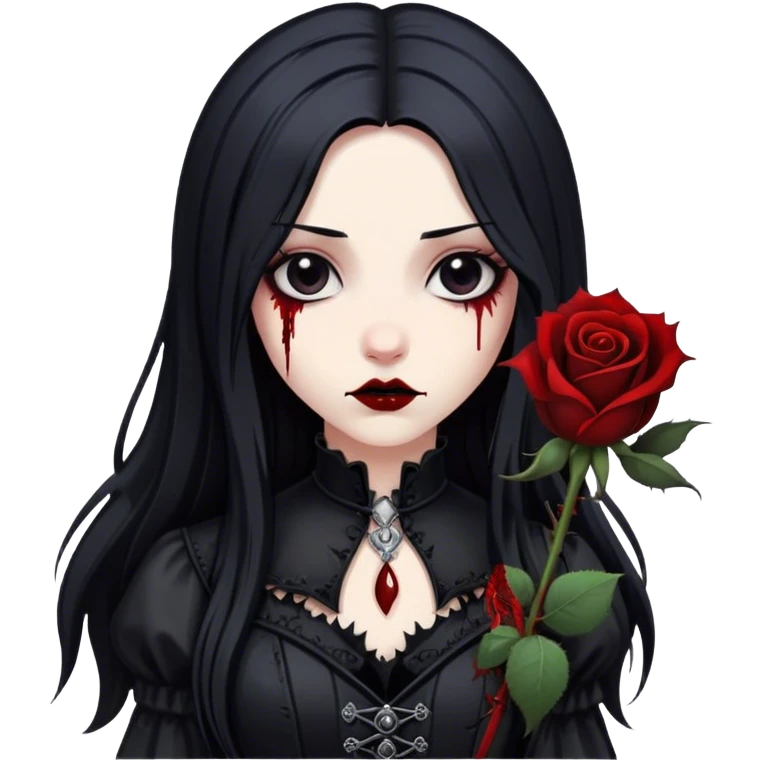 Bloody black rose anime gothic emo  beautiful gorgeous cool edgy cute lady  emoji