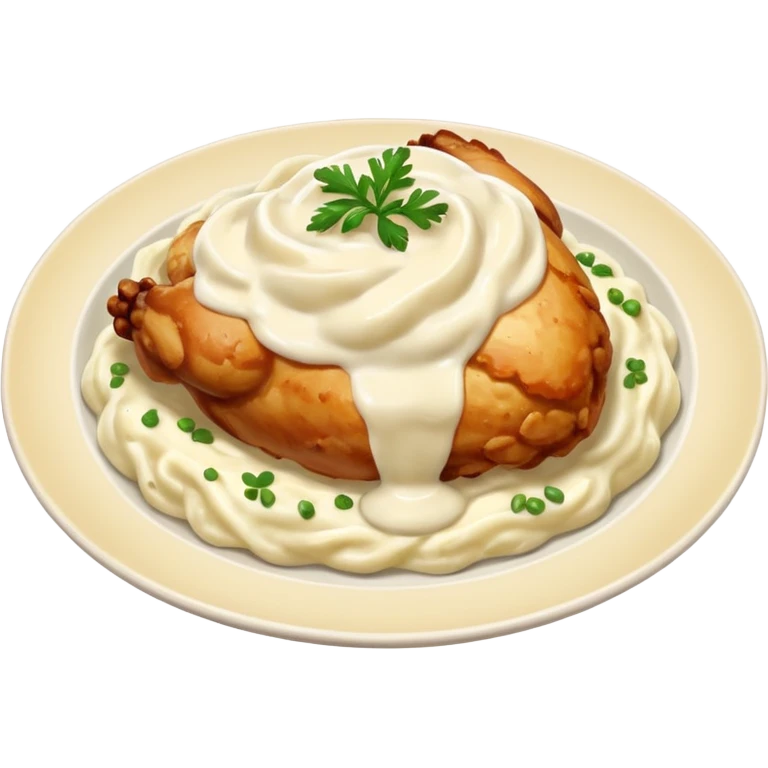 chicken with alfredo sauce and mashed potatoes emoji