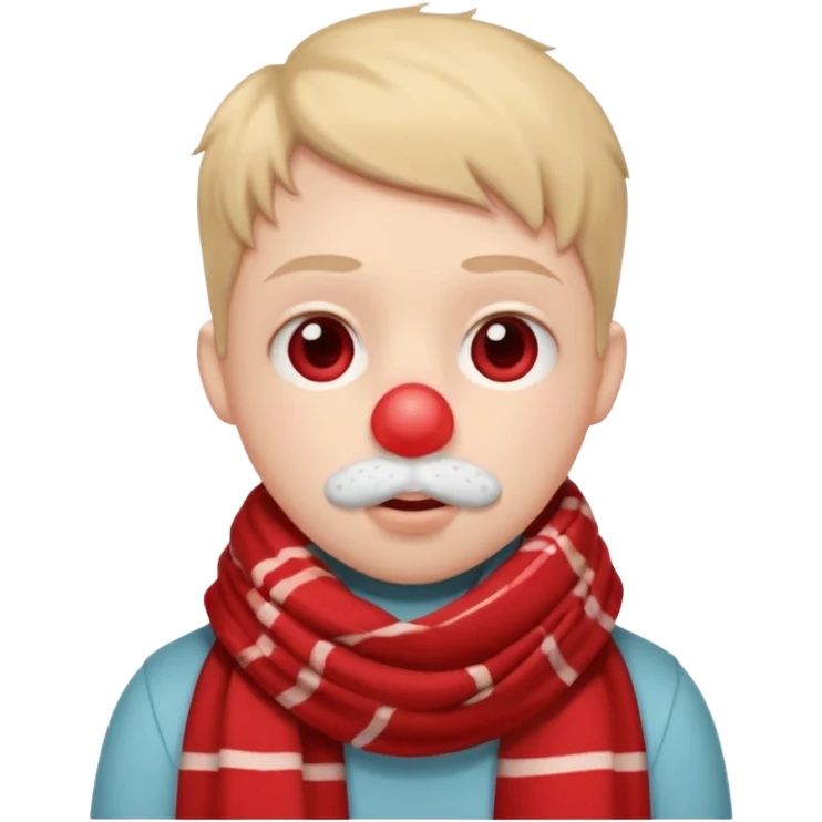 плюшеве личко, шарф до носа, температура, червоний ніс, хвороба emoji