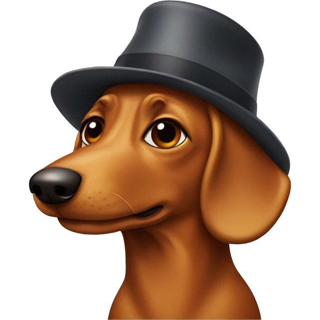 Wiener dog with a hat emoji