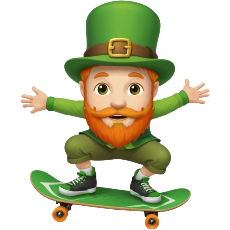 a skateboarding leprechaun  emoji