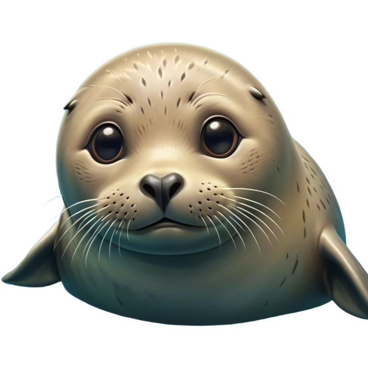 Cinematic Comical Seal Portrait Emoji, Head tilted dramatically with an exaggeratedly shocked expression, featuring a polished, streamlined body with wide, comically expressive eyes brimming with humorous disbelief, Simplified yet hilariously expressive features, highly detailed, glowing with a slightly sassy aquatic glow, high shine, dramatic yet playful, stylized with an air of quirky maritime attitude, soft glowing outline, capturing the essence of a meme-worthy seal that appears ready to side-eye its way into viral fame! emoji