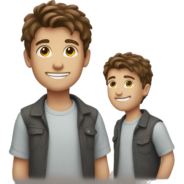 smiling boy with brown hair emoji