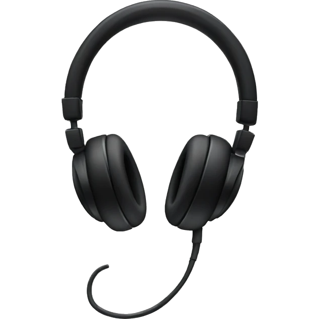 Cute black headphones  emoji