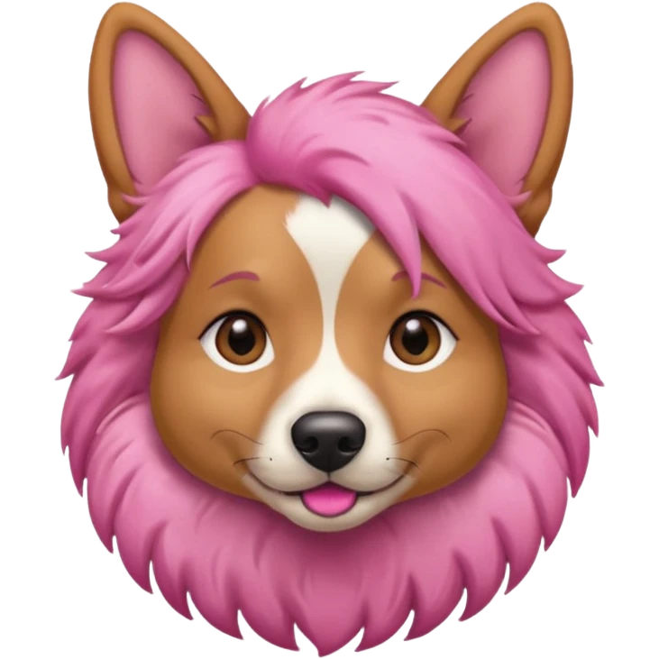 pink haired dog wearing earrings emoji