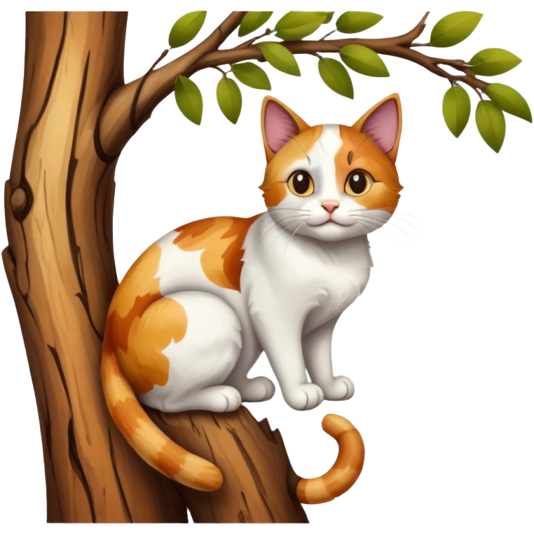 Poster of a cat grabbing onto a tree branch emoji