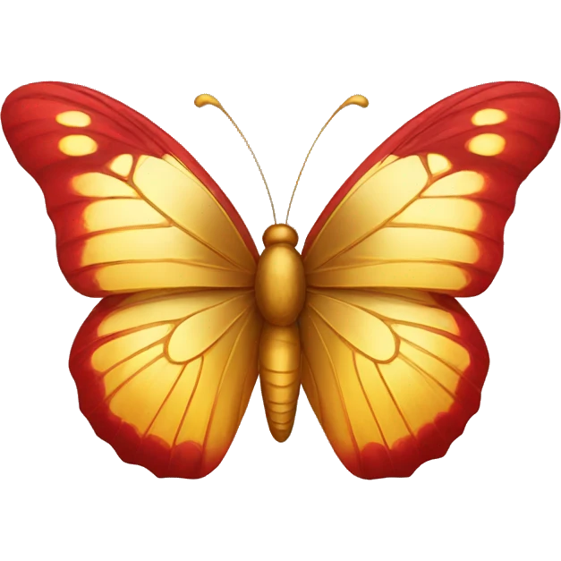 Golden and red butterfly emoji