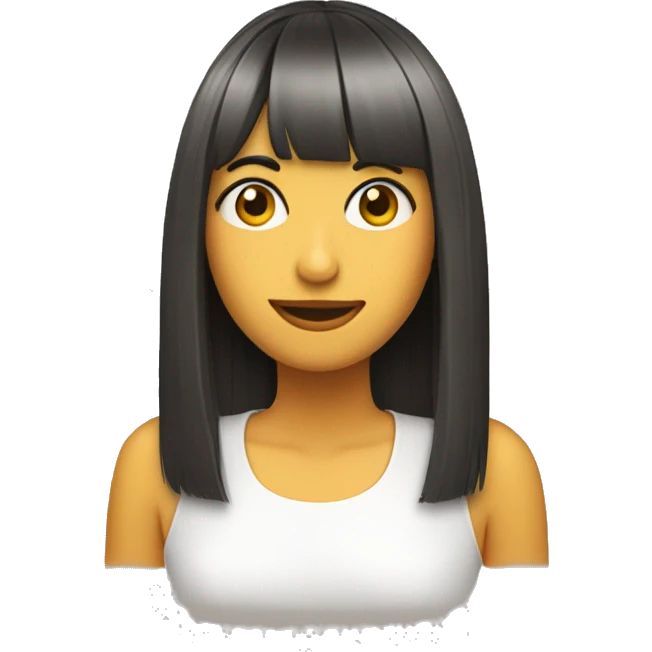 Chica con flequillo y pel medio cort emoji