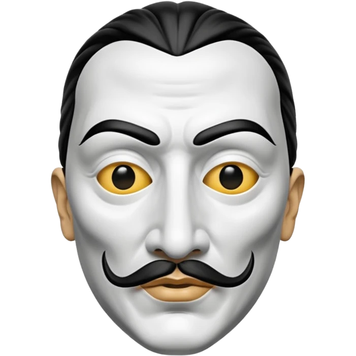 Money Heist, Dali mask (black-white), realistic emoji