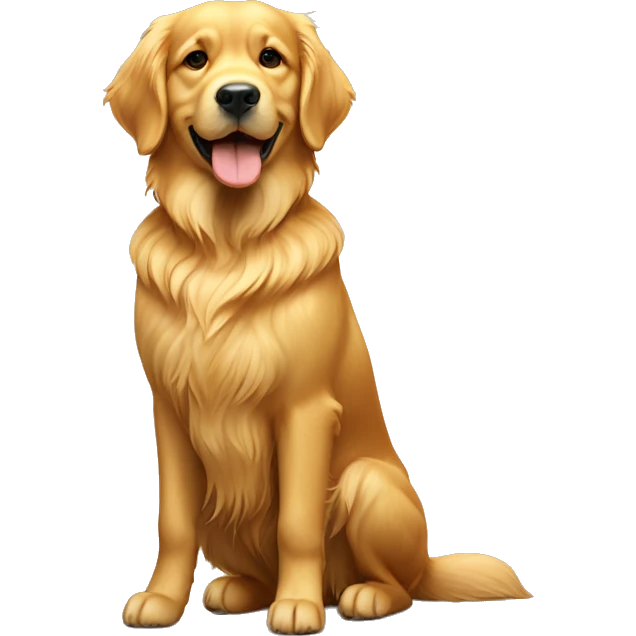 A golden retriever stands proudly  emoji