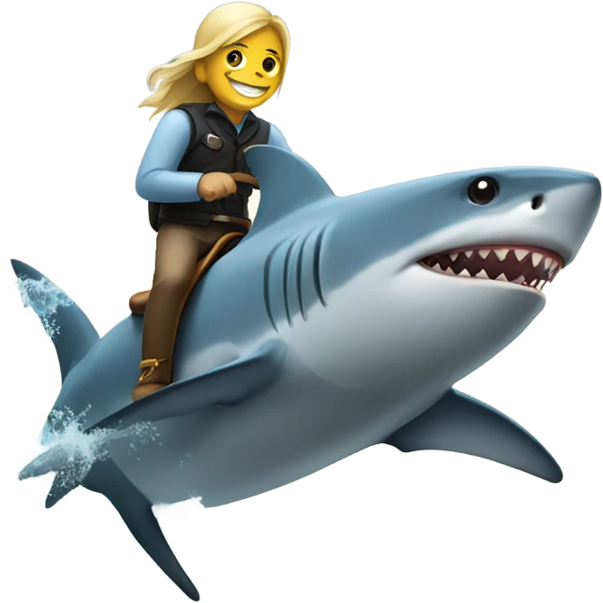 shark riding horse emoji
