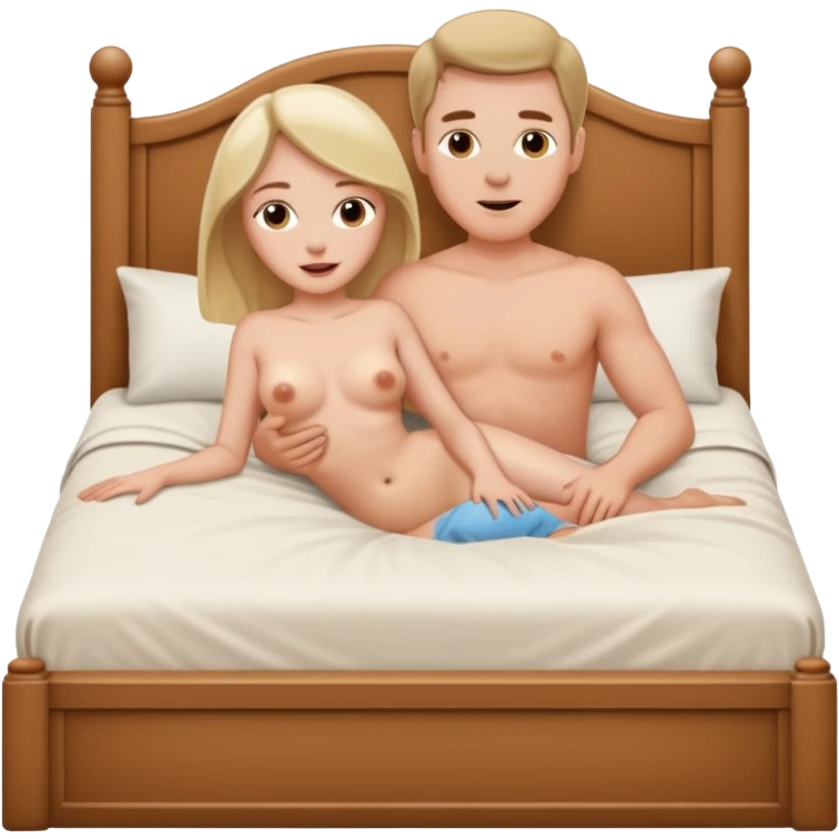 White Man and white woman having sex naked doggy style sex position emoji