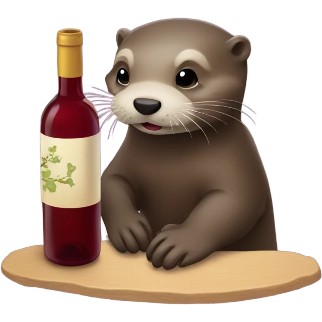 Otter drinking wine emoji