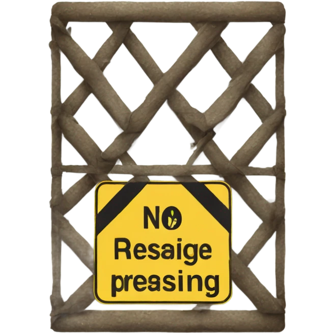 sign, where is says "No trespassing" emoji