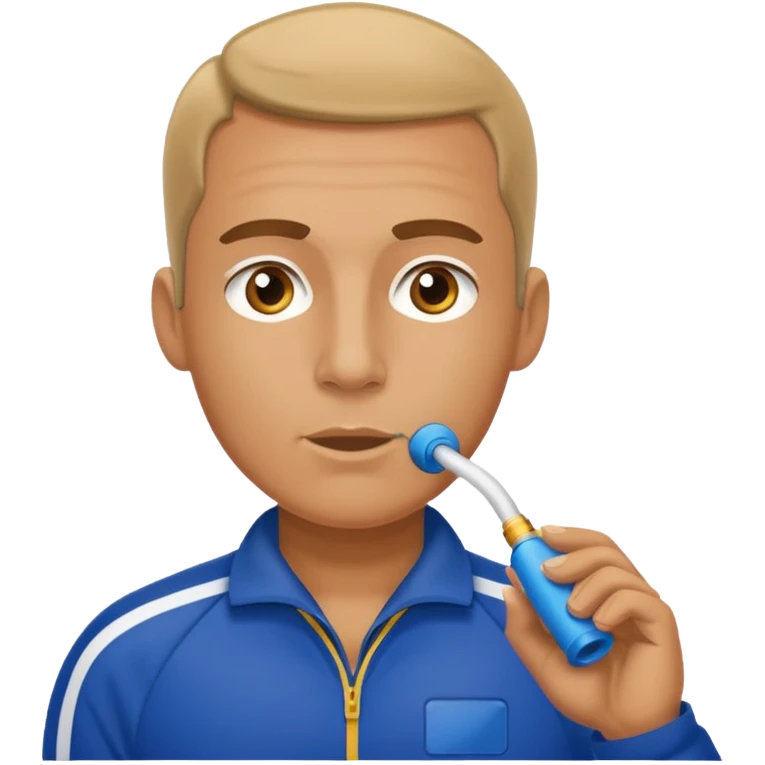 track coach with whistle emoji