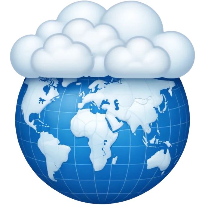 a cloud with a globe with meridians emoji