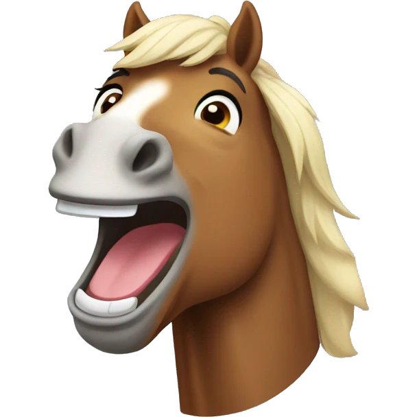 Horse laughing emoji