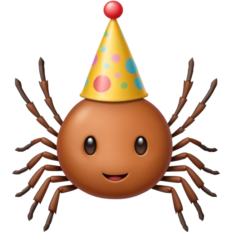 A tick wearing a birthday hat  emoji