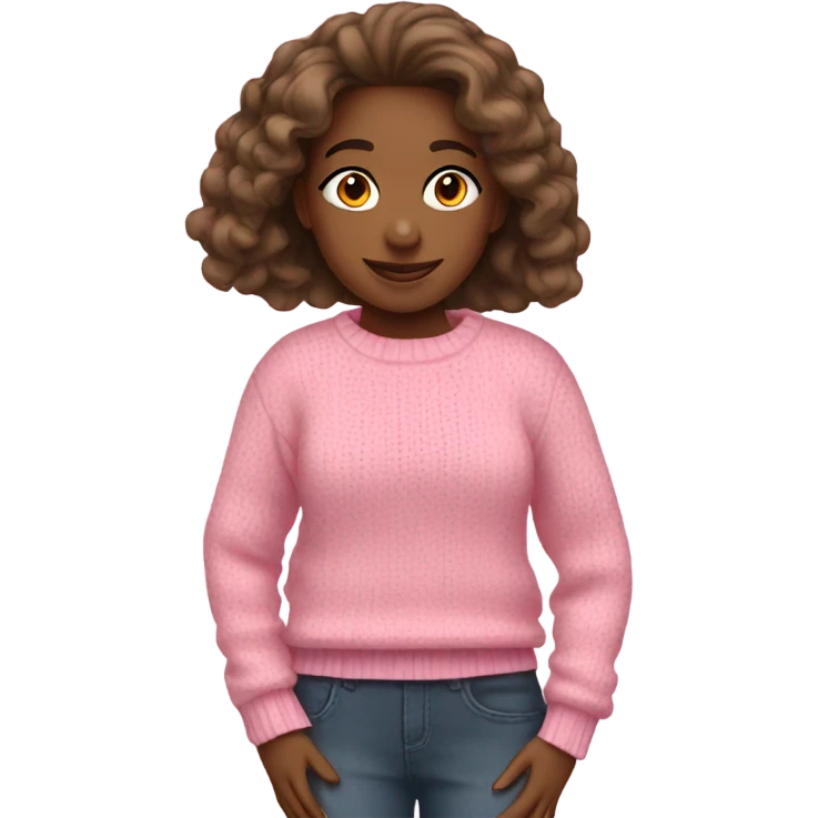 Girl with pink sweater emoji